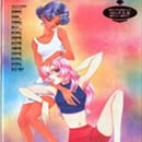 Utena laying in Anthy's lap