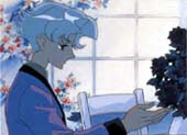 Mamiya admiring some roses