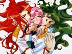 Touga and Saionji caressing Utena